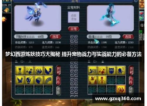 梦幻西游炼妖技巧大揭秘 提升宠物战力与实战能力的必备方法